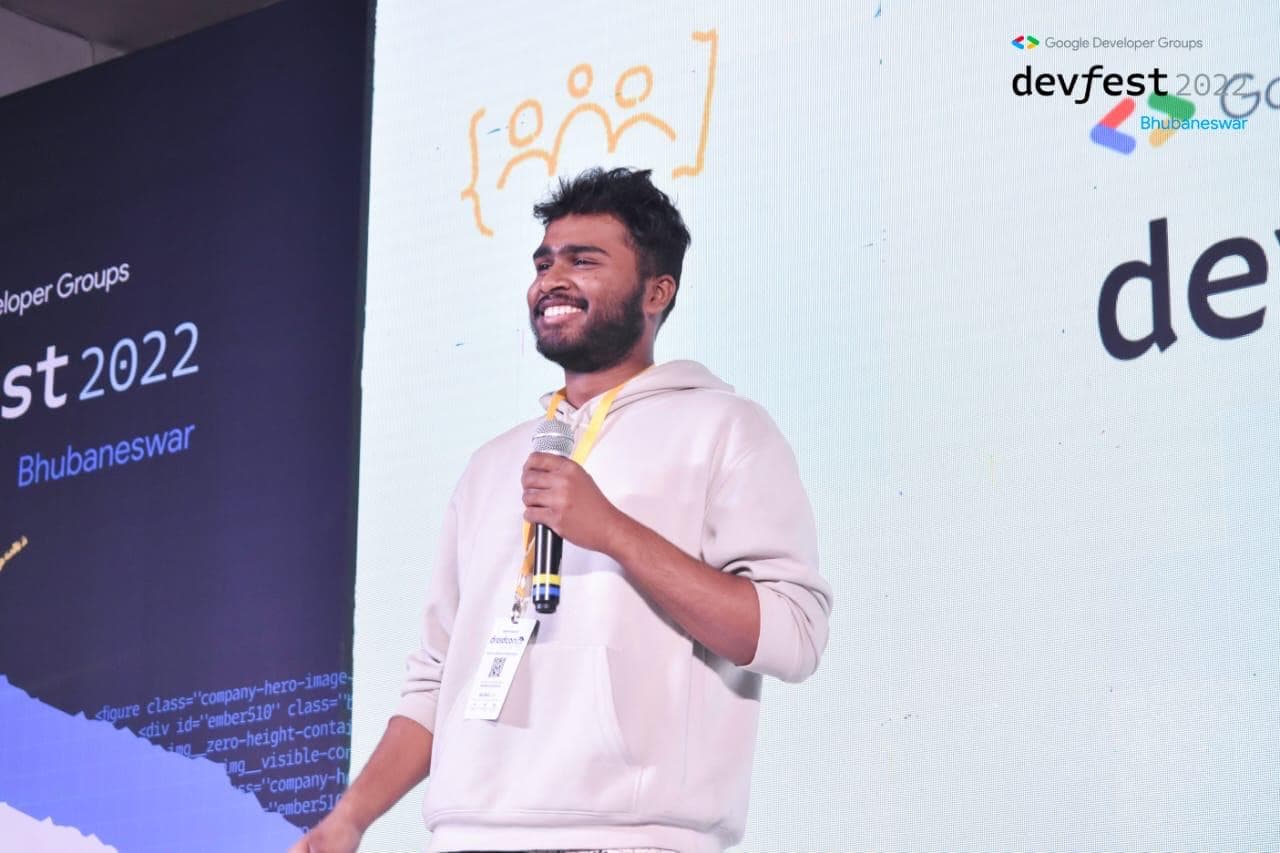 A zerith teammate speaking at a developer conference